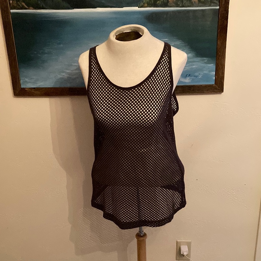Black Mesh Tank Top